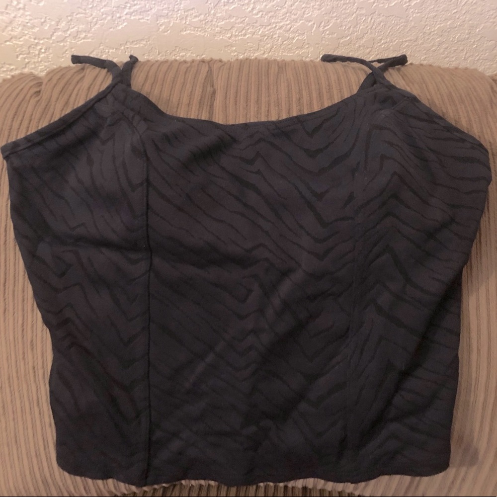 Bathing Suit Tankini Top, Black, Size 12-14